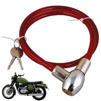 Picture of Ramanta Stainless Steel Helmet Cable Lock, Jawa, Red