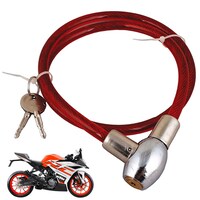 Ramanta Stainless Steel Helmet Cable Lock, KTM, Red