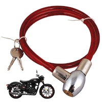 Picture of Ramanta Stainless Steel Helmet Cable Lock, Royal Enfield, Red