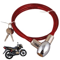Picture of Ramanta Stainless Steel Helmet Cable Lock, TVS, Red