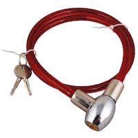 Picture of Ramanta Stainless Steel Helmet Cable Lock, Universal Bike, Red