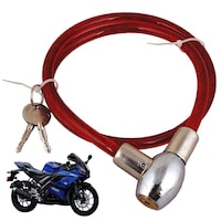 Picture of Ramanta Stainless Steel Helmet Cable Lock, Yamaha, Red