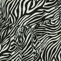 Gatsby Zebra Print Sleeveless Dress with Draw String, Black & White
