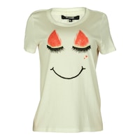 Picture of Gatsby Watermelon Lashes & Smile Print T-Shirt, White