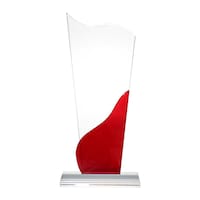 BYFT Tower Shaped Crystal Awards Set, Transparent & Red