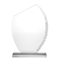 BYFT Engraved Leaf Design Crystal Awards Set, Transparent