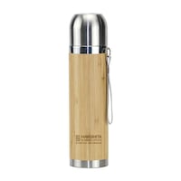 BYFT Natural Bamboo Flask, Silver