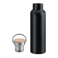 BYFT Stainless Steel Bamboo Flask, Black