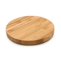 Picture of BYFT Natural Bamboo Round Shaped Wireless Charger