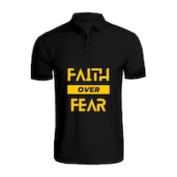 BYFT Faith Over Fear Printed Polo Neck T-Shirt