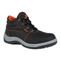Armstrong Leather High Ankle Safety Shoes, RKP, Black