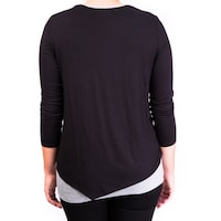 Picture of Mama Basic Double Layer Maternity & Nursing Top, Black & Gray