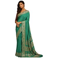 Picture of Neelam Sarees Spun Silk Saree With Blouse Piece, ISKA104469, Green & Golden