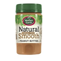 Mother Earth Smooth Natural Unsatled Peanut Butter, 380g