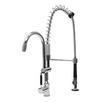 Haisheng Brass Kitchen Sink Mixer with Pipe, HS-D422, Silver
