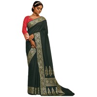 Picture of Neelam Sarees Georgette Saree With Blouse Piece, ISKA104510, Deep Green & Golden