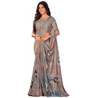 Picture of Shraddha Saree Georgette Saree With Blouse Piece, ISKA104512, Grey