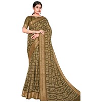 Picture of Shraddha Saree Georgette Saree With Blouse Piece, ISKA104561, Olive Green & White