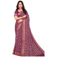 Picture of Shraddha Saree Georgette Saree With Blouse Piece, ISKA104564, Purple & White