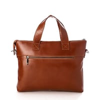 M&O Solid Leather Zipper Men Handbag