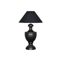 Rustic Wooden Black Base Table Lamp