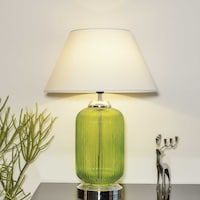 Maloto Green Luster & Nickel Finish Table Lamp, TABGM2794