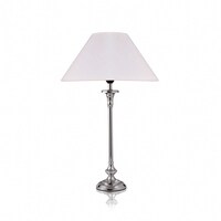 Picture of Classic Metal Table Lamp with White Shade, Silver