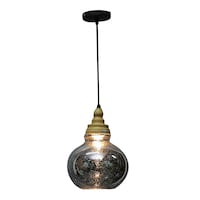 Picture of Textured Glass Pendant Light, Silver