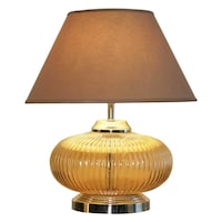 Maloto Amber Nickel Finish Table Lamp