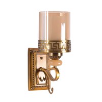 Picture of Yosmitte Designer Trim Double Glass Wall Light, Clear & Gold