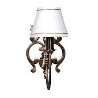 Picture of Brass Body Lamp Shade Wall Light, White