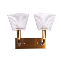 Picture of Carbon Loft Brass Luxur Cut Glass Double Shade Wall Light, Clear & Gold