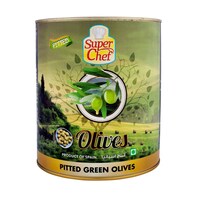 Picture of Super Chef Green Pitted Olives, 3kg, Carton of 6