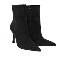 Picture of Milano Leather & Croduroy High Heel Zipper Ankle Boots, 9.5cm