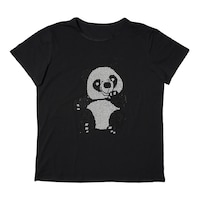 Picture of KVK Panda Design Rineshine Hotfix Stone T-Shirt, Black