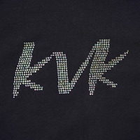 Picture of KVK Medium Logo Design Rineshine Hotfix Stone T-Shirt, Black & Gold