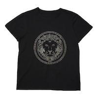 Picture of KVK Lion & Versace Design Rineshine Hotfix Stone T-Shirt, Black & Gold