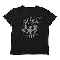Picture of KVK King Lion Design Rineshine Hotfix Stone T-Shirt, Black & Gold