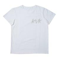 Picture of KVK Medium Logo Design Rineshine Hotfix Stone T-Shirt, White