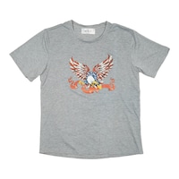 KVK American Eagle Design T-Shirt, Grey & Red, Free Size