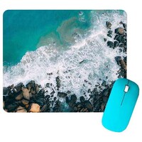 Ocean Printed Mouse Pad, Blue & White
