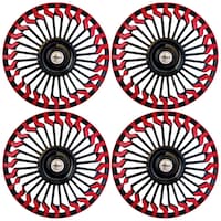 Picture of Prigan Wheel Cover for Universal Car, Hunter, 15inch, 4Sets, Black & Red
