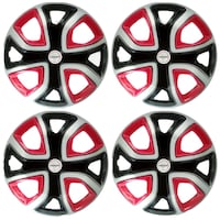 Prigan Wheel Cover for Tata Altroz, 14inch, 4Sets, Silver & Black & Red