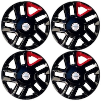 Prigan Wheel Cover for Brezza, 16inch, 4Sets, Black & Red
