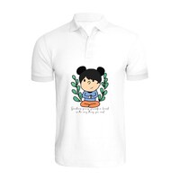Picture of BYFT Giving Yourself a Break Printed Cotton Polo Neck T-shirt for Woman