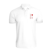 Picture of BYFT XOXO Embroidered Cotton Polo Neck T-shirt for Woman