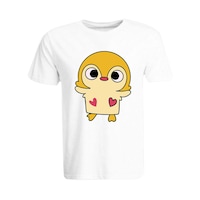 Picture of BYFT Cute Duck Printed Cotton Round Neck T-shirt for Woman