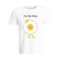 Picture of BYFT On my way Daisy Printed Cotton Round Neck T-shirt for Woman