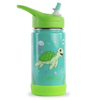 EcoVessel The Frost Insulated Water Bottle with Straw, 355ml, Ocean Green