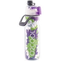 O2Cool Mist 'N Sip Insulated Water Bottle, 591ml, Splash Purple & Green